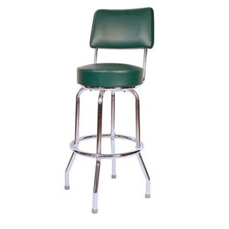 RICHARDSON SEATING CORP Richardson Seating Corp 1957GRN-24 1957- 24 in. Floridian Swivel Counter Stool; Green;  - Chrome 1957GRN-24